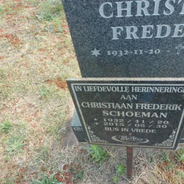 SCHOEMAN Christiaan Frederik 1932-2015 #1