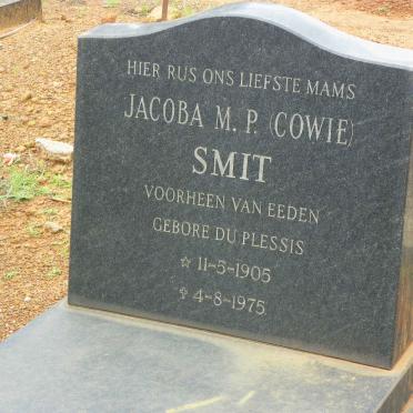 SMIT Jacoba M.P. formerly VAN EEDEN nee DU PLESSIS 1905-1975