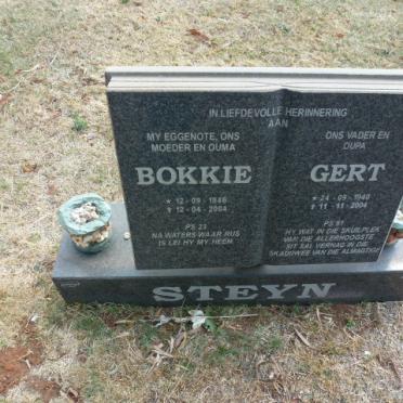 STEYN Gert 1940-2004 &amp; Bokkie 1946-2004