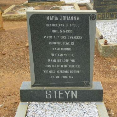 STEYN Maria Johanna nee KOELEMAN 1908-1993