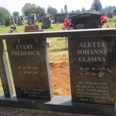 SCHEEPERS Evert Frederick 1920-2004 &amp; Aletta Johanna Clasina 1925-2011