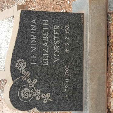 VORSTER Hendrina Elizabeth 1902-1981