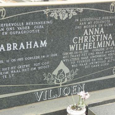 VILJOEN Abraham 1915-1996 &amp; Anna Christina Wilhelmina 1921-1982