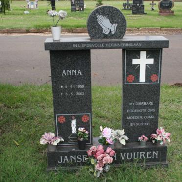 VUUREN Anna, Jansen van 1959-2003