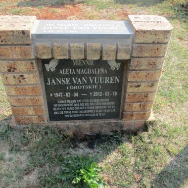 VUUREN Mienie Aleta Magdalena, Janse van nee DROTSKIE 1947-2012