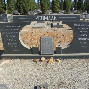VERMAAK Salomon Cornelis Johannes 1919-1983 &amp; Anna Christina 1925-1996