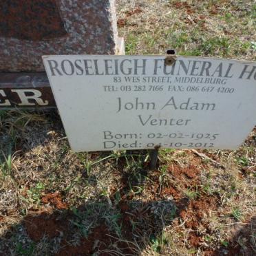 VENTER John Adam 1905–2012 & Poppie 1935–2013 #2