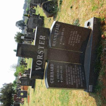 VORSTER Gerhard 1937-2005 &amp; Hannetjie 1942-