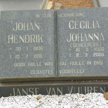 VUUREN Johan Hendrik, Janse van 1906-1981 &amp; Cecilia Johanna SCHEEPERS 1906-2005
