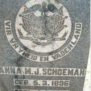 SCHOEMAN Anna M.J. 1896-1901