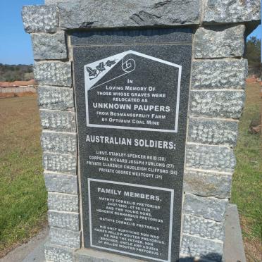 1. PRETORIUS family and Australian soldiers reinterment memorial
