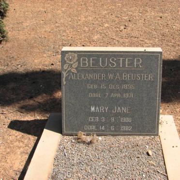 BEUSTER Alexander W.A. 1895-1971 &amp; Mary Jane 1906-1982