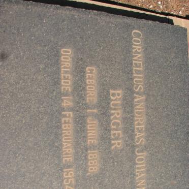 BURGER Cornelius Andreas Johannes 1888-1964