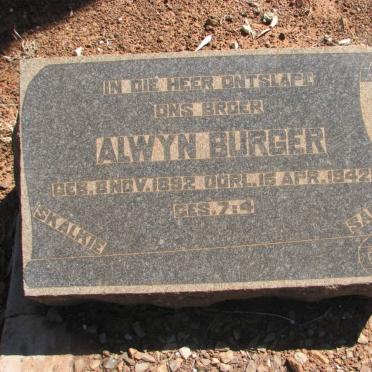 BURGER Alwyn 1892-1942