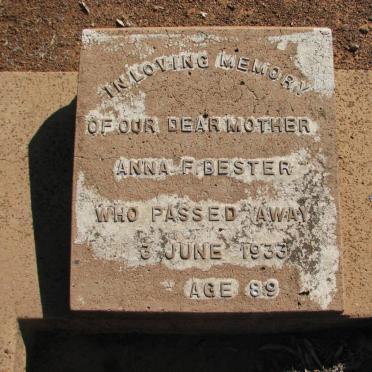 BESTER Anna F. -1933