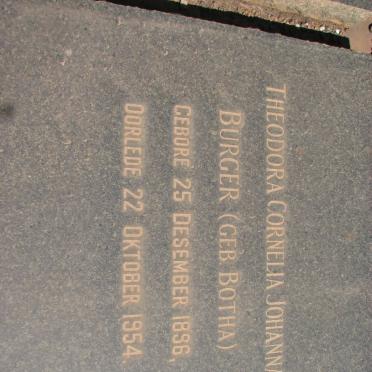 BURGER Theodora Cornelia Johanna nee BOTHA 1896-1954