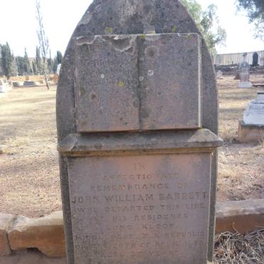 BARRETT John William -1876