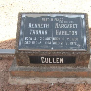 CULLEN Kenneth Thomas 1897-1974 &amp; Margaret Hamilton 1900-1972