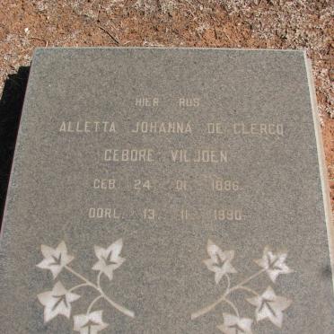 CLERCQ Alletta Johanna, de nee VILJOEN 1886-1990