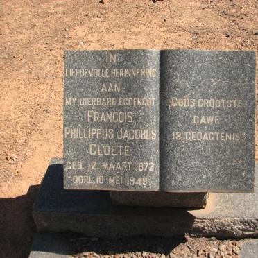 CLOETE Francois Phillippus Jacobus 1872-1949