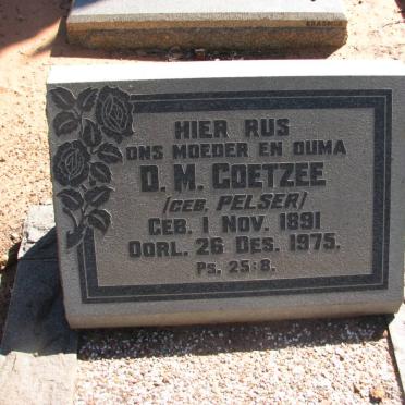 COETZEE D.M. nee PELSER 1891-1975
