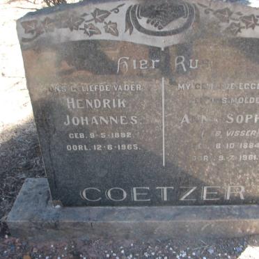 COETZER Hendrik Johannes 1882-1965 &amp; Anna Sophia VISSER 1884-1961