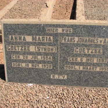 COETZEE Frans Johannes v. Aard 1893-1950 &amp; Anna Maria STROH 1904-1938