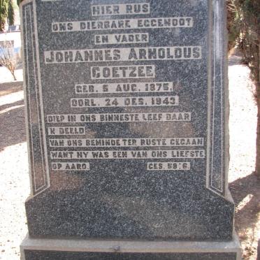 COETZEE Johannes Arnoldus 1875-1943