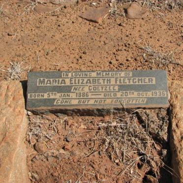 FLETCHER Maria Elizabeth nee COETZEE 1886-1936