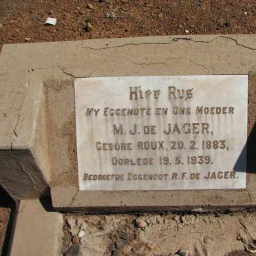 JAGER M.J., de nee ROUX 1883-1939