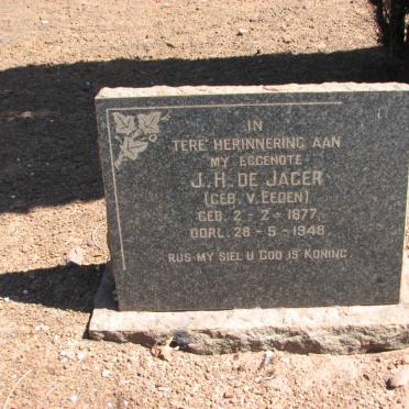 JAGER J.H., de nee V. EEDEN 1877-1948