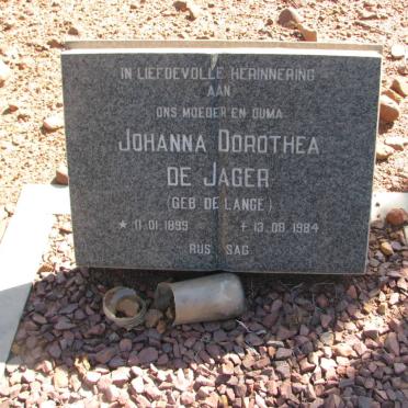 JAGER Johanna Dorothea, de nee DE LANGE 1899-1984
