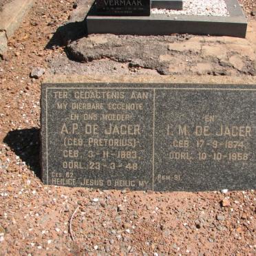 JAGER I.M., de 1874-1958 &amp; A.P. PRETORIUS 1883-1948