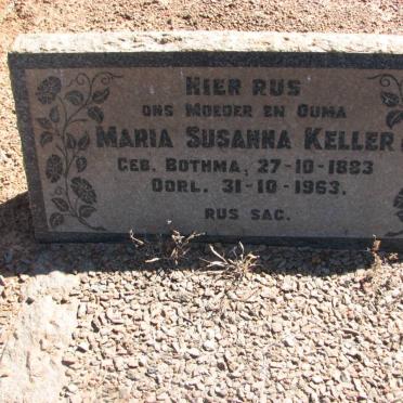 KELLER Maria Susanna nee BOTHMA 1883-1963
