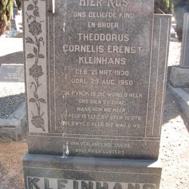 KLEINHANS Theodorus Cornelis Erenst 1930-1950