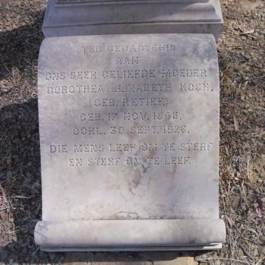 KOCH Dorothea Elizabeth nee RETIEF 1846-1926