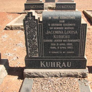 KUHRAU Jacomina Louisa nee JANSEN VAN RENSBURG 1905-1953