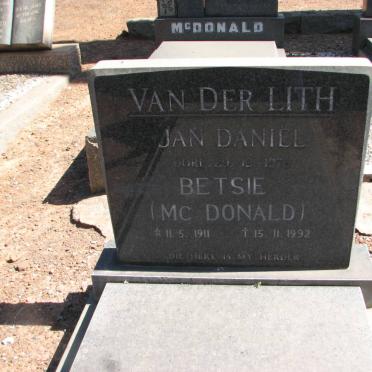 LITH Jan Daniël, van der -1970 &amp; Betsie MC DONALD 1911-1992