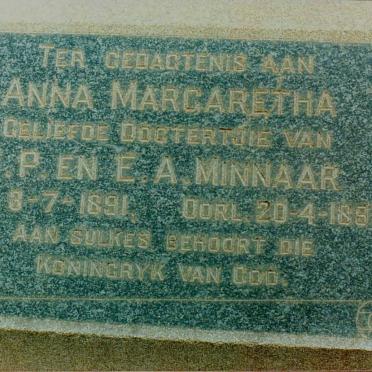 MINNAAR Anna Margaretha 1891-1893