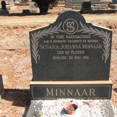 MINNAAR Susara Johanna nee DU PLESSIS -1961