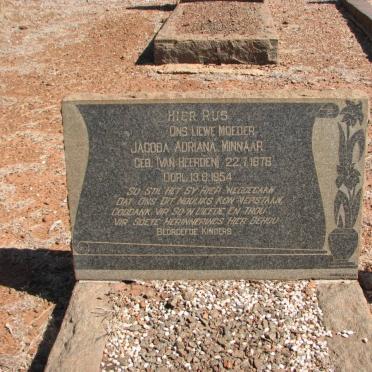 MINNAAR Jacoba Adriana nee VAN HEERDEN 1876-1954