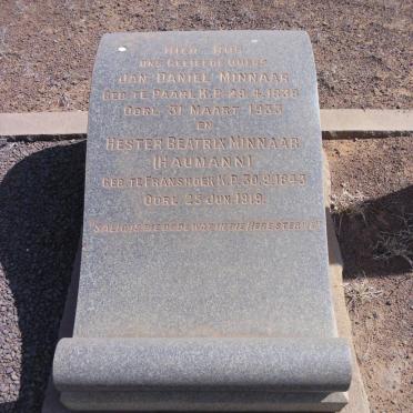 MINNAAR Jan Daniel 1838-1933 &amp; Hester Beatrix HAUMANN 1843-1919