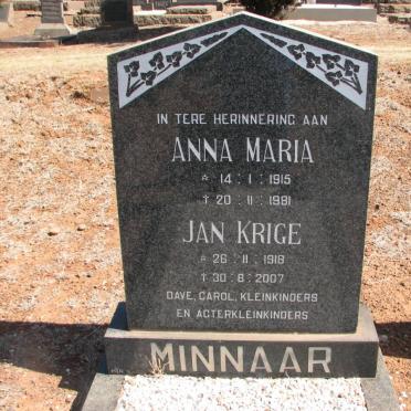 MINNAAR Jan Krige 1918-2007 &amp; Anna Maria 1915-1981