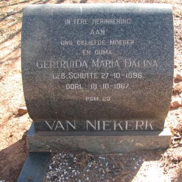 NIEKERK Gertruida Maria Dalina, van nee SCHUTTE 1896-1967