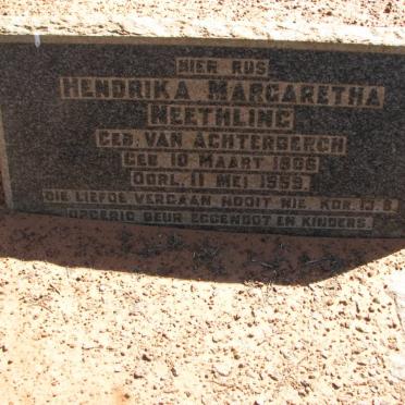 NEETHLING Hendrika Margaretha nee VAN ACHTERBERGH 1906-1959