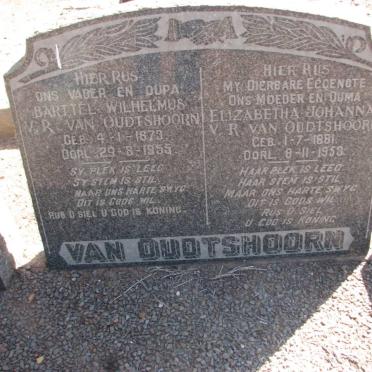 OUDTSHOORN Barttel Wilhelmus, V.R. van 1873-1955 &amp; Elizabeth Johanna 1881-1953
