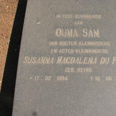 PREEZ Susanna Magdalena, du nee HEYNS 1894-1982
