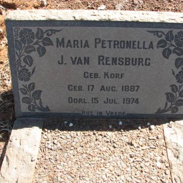 RENSBURG Maria Petronella, J. van 1887-1974