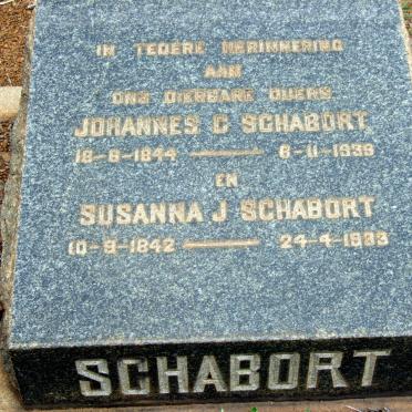 SCHABORT Johannes C. 1844-1939 &amp; Susanna J. SCHABORT 1842-1933