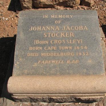STOCKER Johanna Jacoba nee CROSSLEY 1854-1932